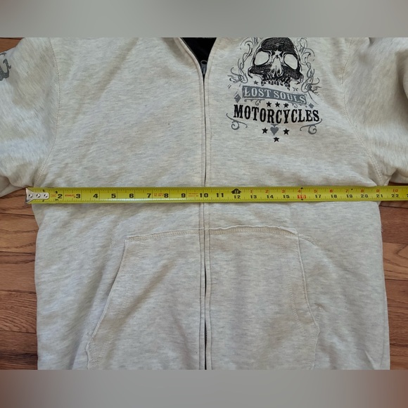 Modern Culture Lost Souls Motorcycles Hooded Zipper Sweatshirt - Size XL - Picture 6 of 8